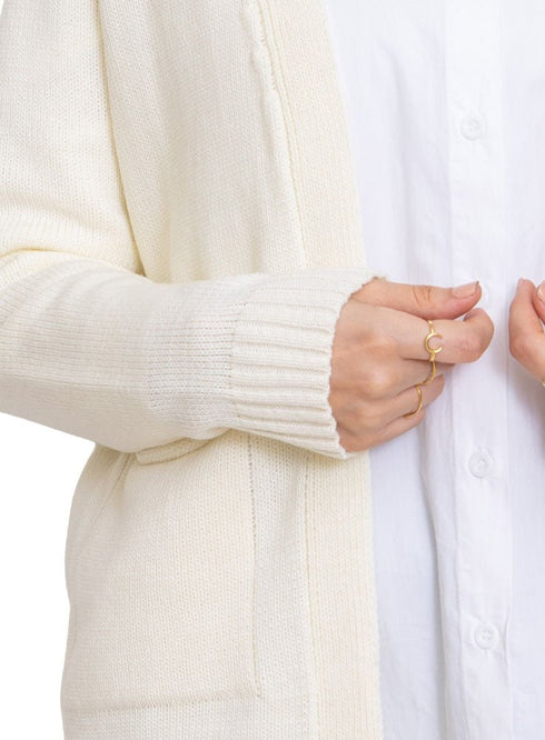 Off - White Basic Pocket Cardigan - Khotwh